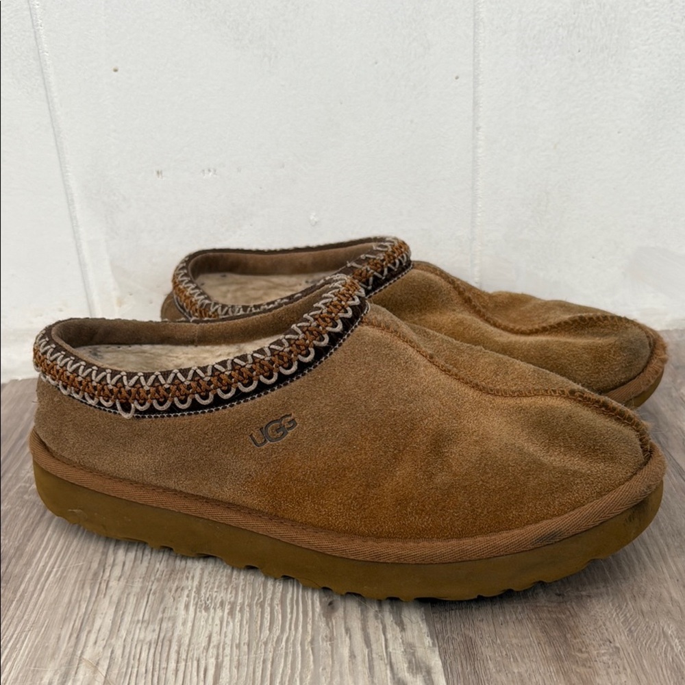 UGG Tasman Iconic Brown Suede Slippers